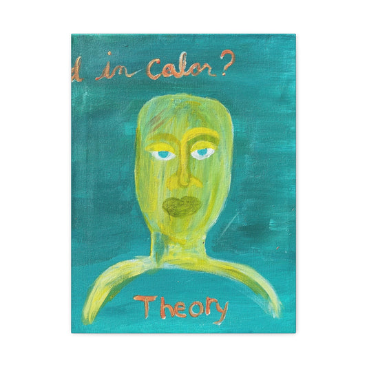 Abstract Face Painting Canvas - "Theory" Turquoise Matte Stretched Wall Art Printify