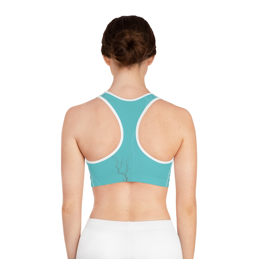 Turquoise Compression Sports Bra