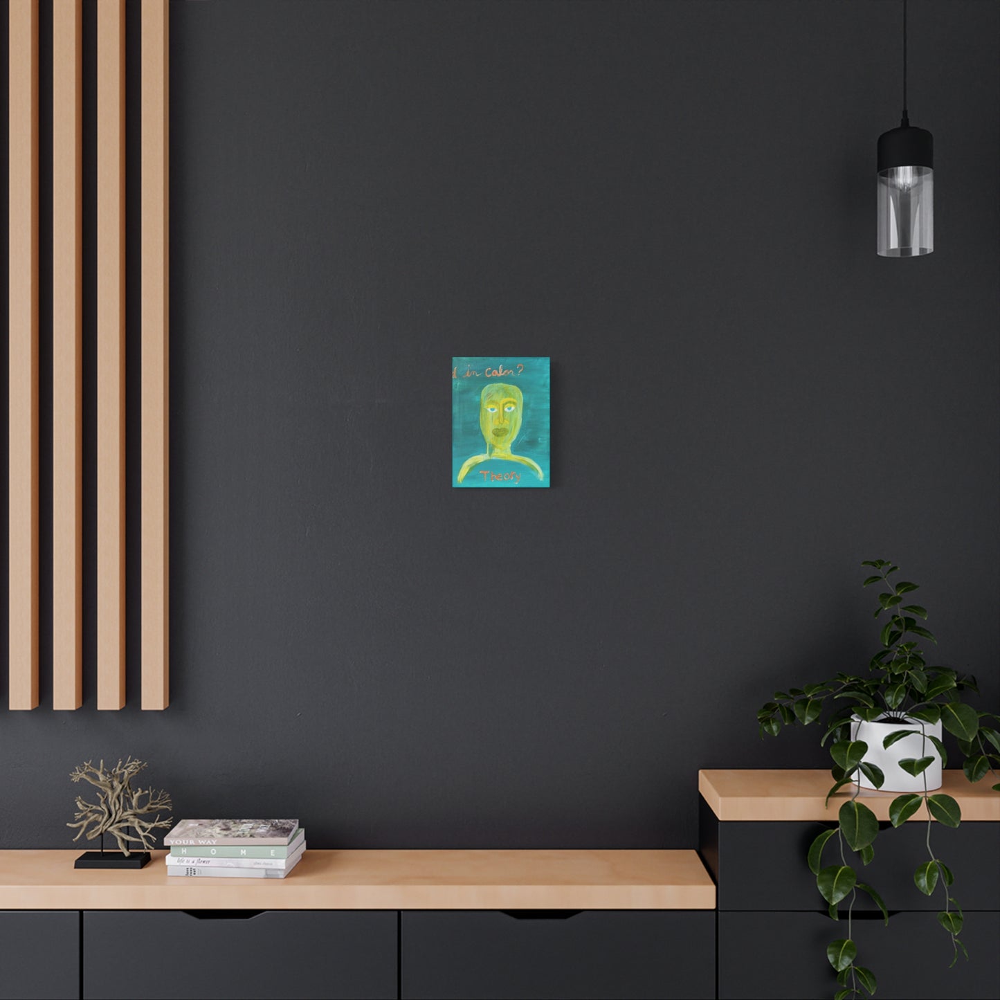 Abstract Face Painting Canvas - "Theory" Turquoise Matte Stretched Wall Art Printify