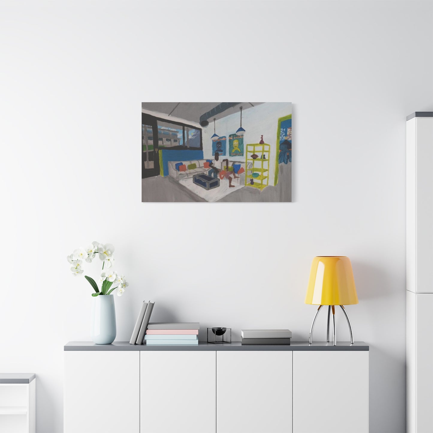 Loft Living Room Matte Canvas Wall Art - Modern Interior Painting Printify