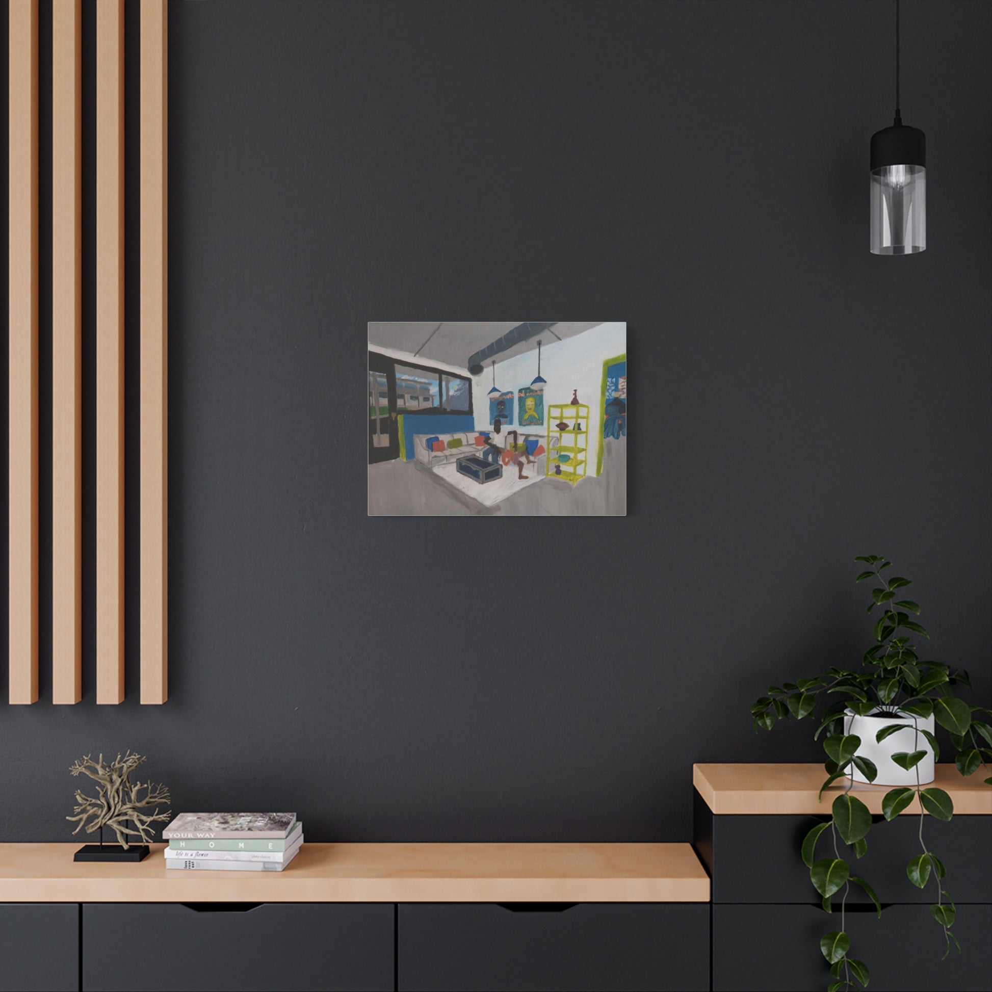Loft Living Room Matte Canvas Wall Art - Modern Interior Painting Printify