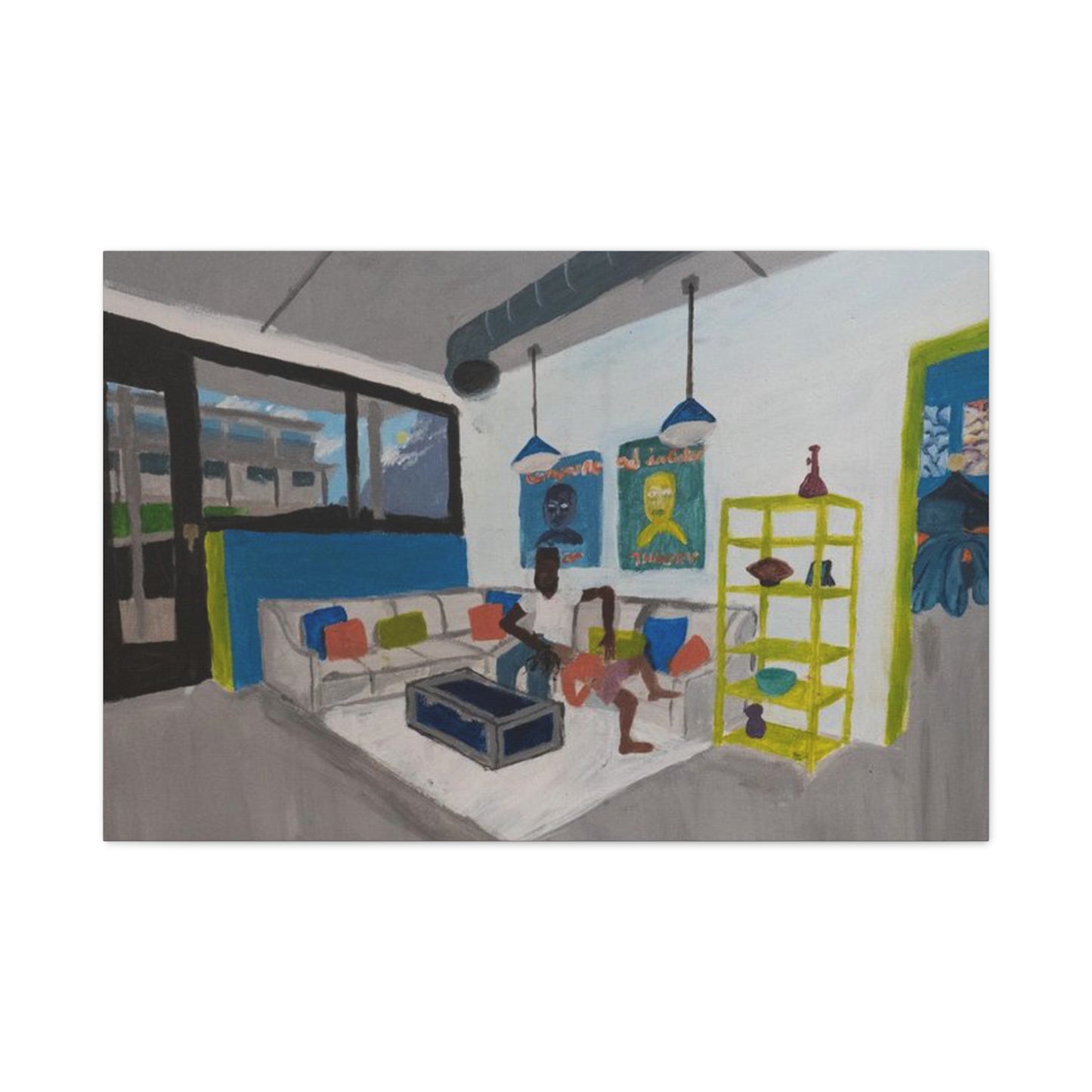 Loft Living Room Matte Canvas Wall Art - Modern Interior Painting Printify