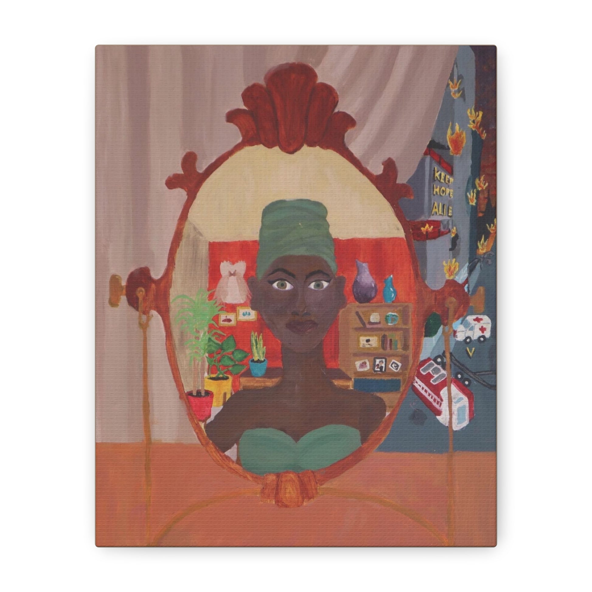 Matte Stretched Canvas - 'Mirror Self' Portrait Wall Art Printify