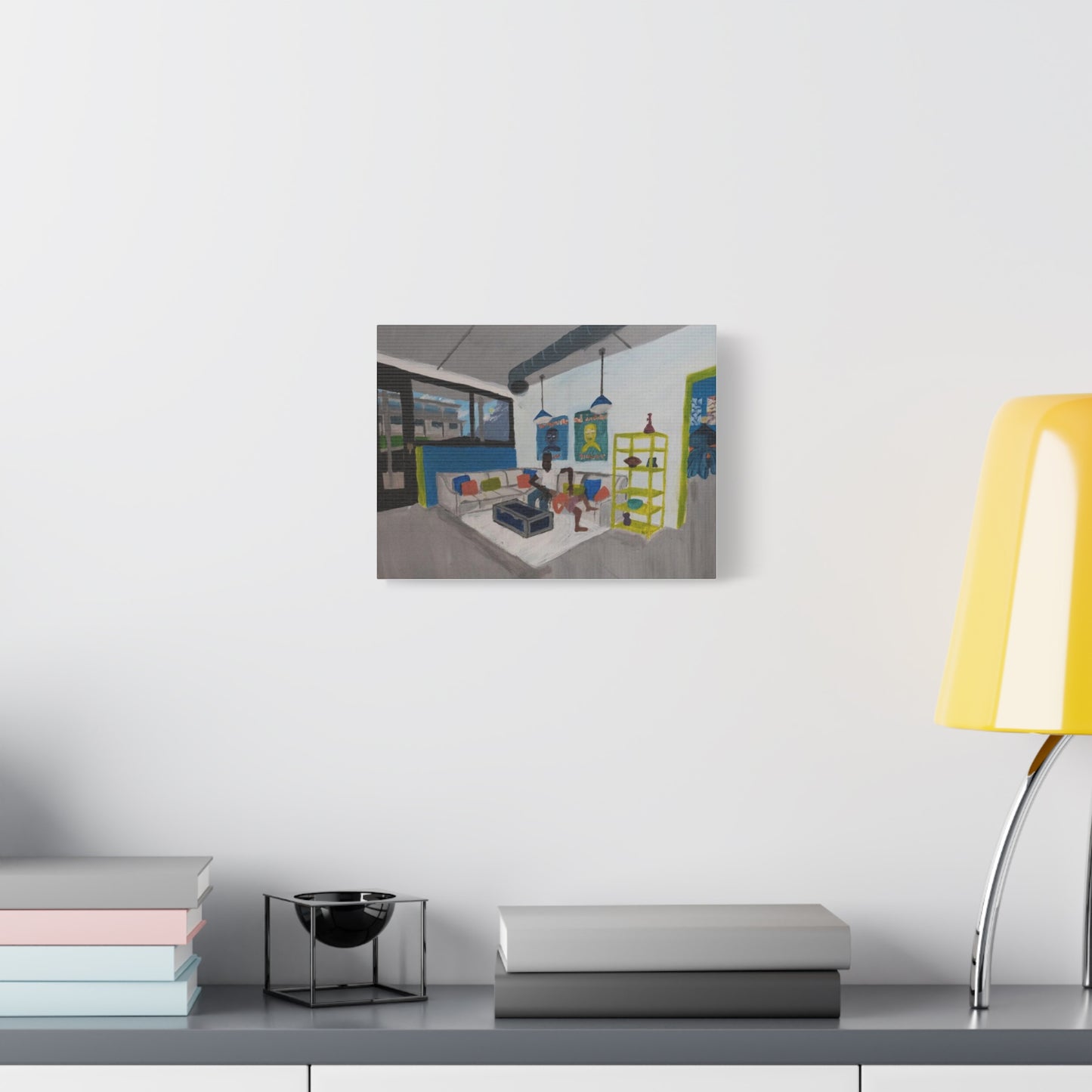 Loft Living Room Matte Canvas Wall Art - Modern Interior Painting Printify