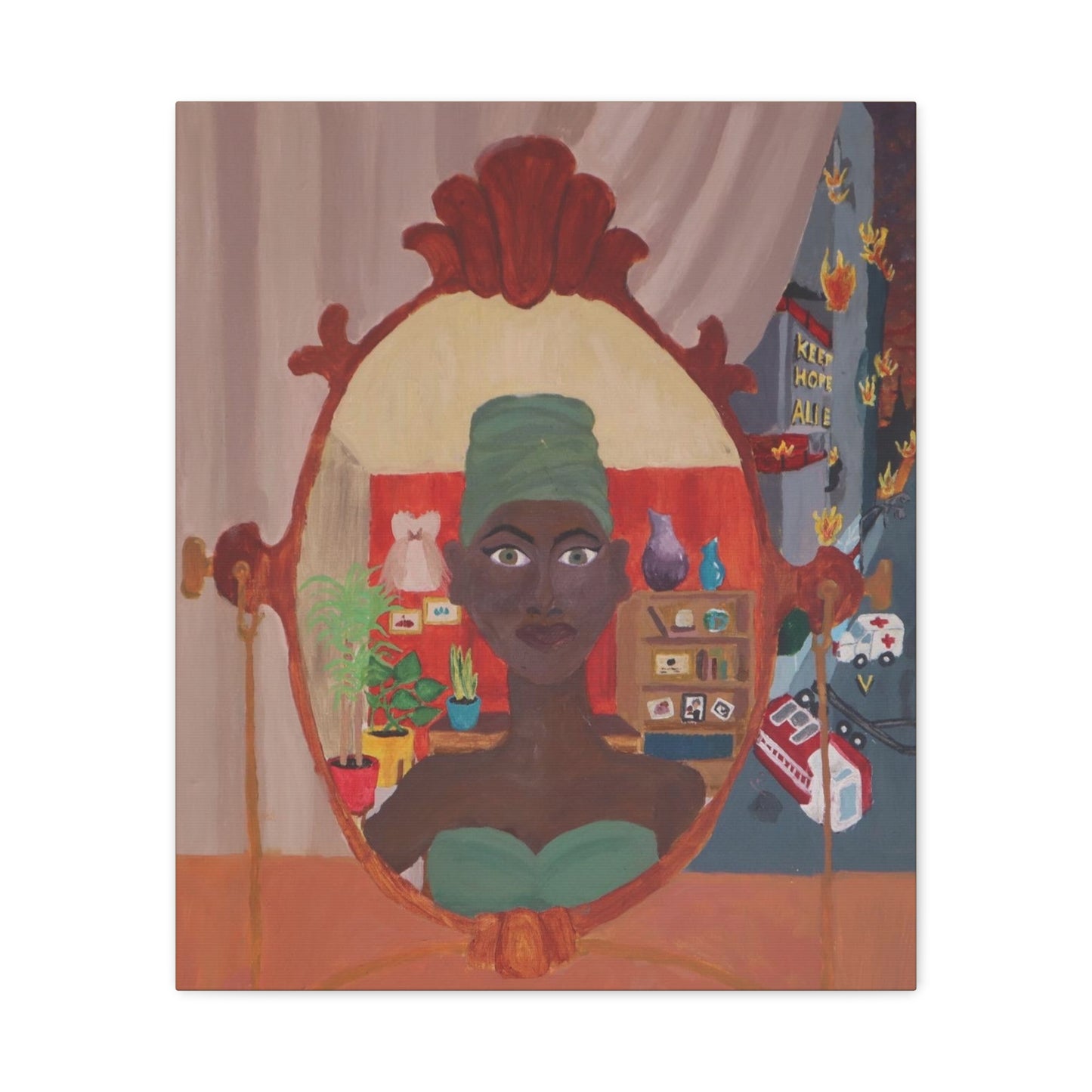 Matte Stretched Canvas - 'Mirror Self' Portrait Wall Art Printify