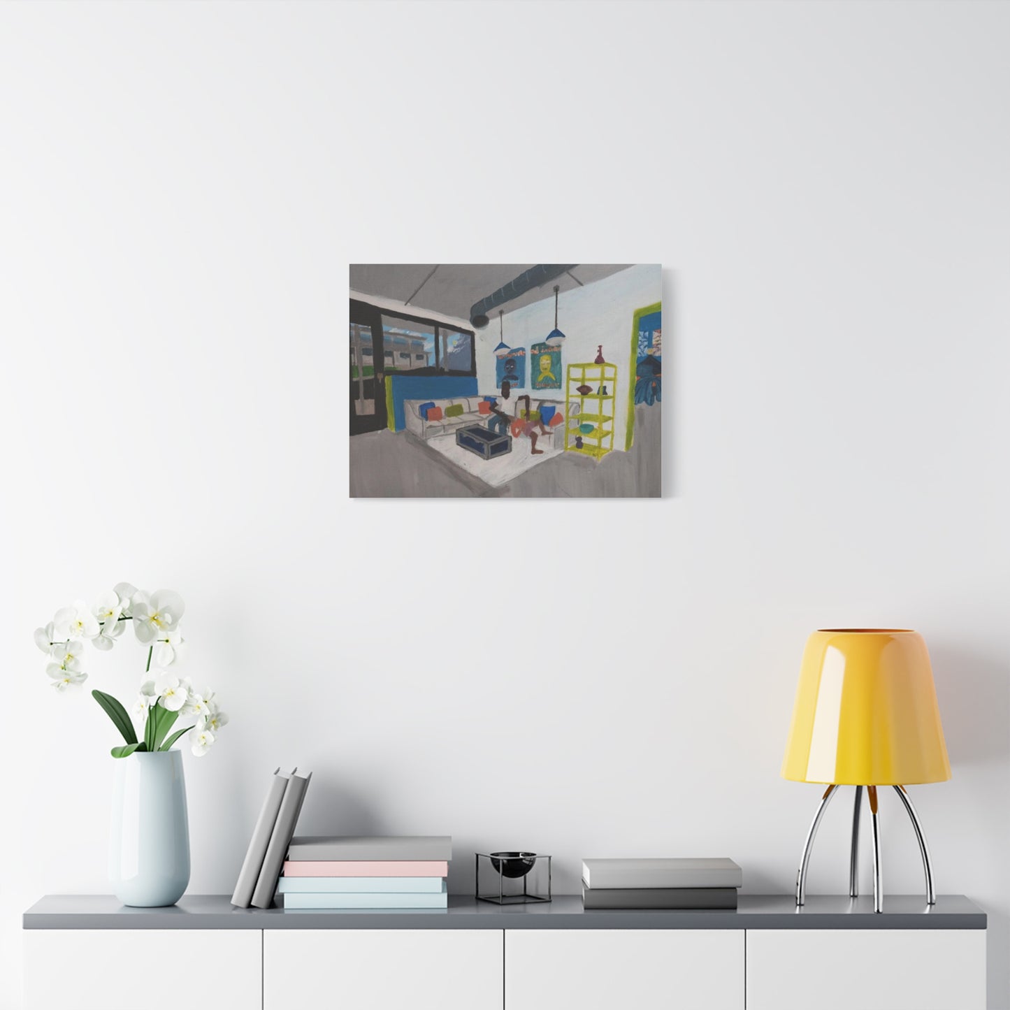 Loft Living Room Matte Canvas Wall Art - Modern Interior Painting Printify