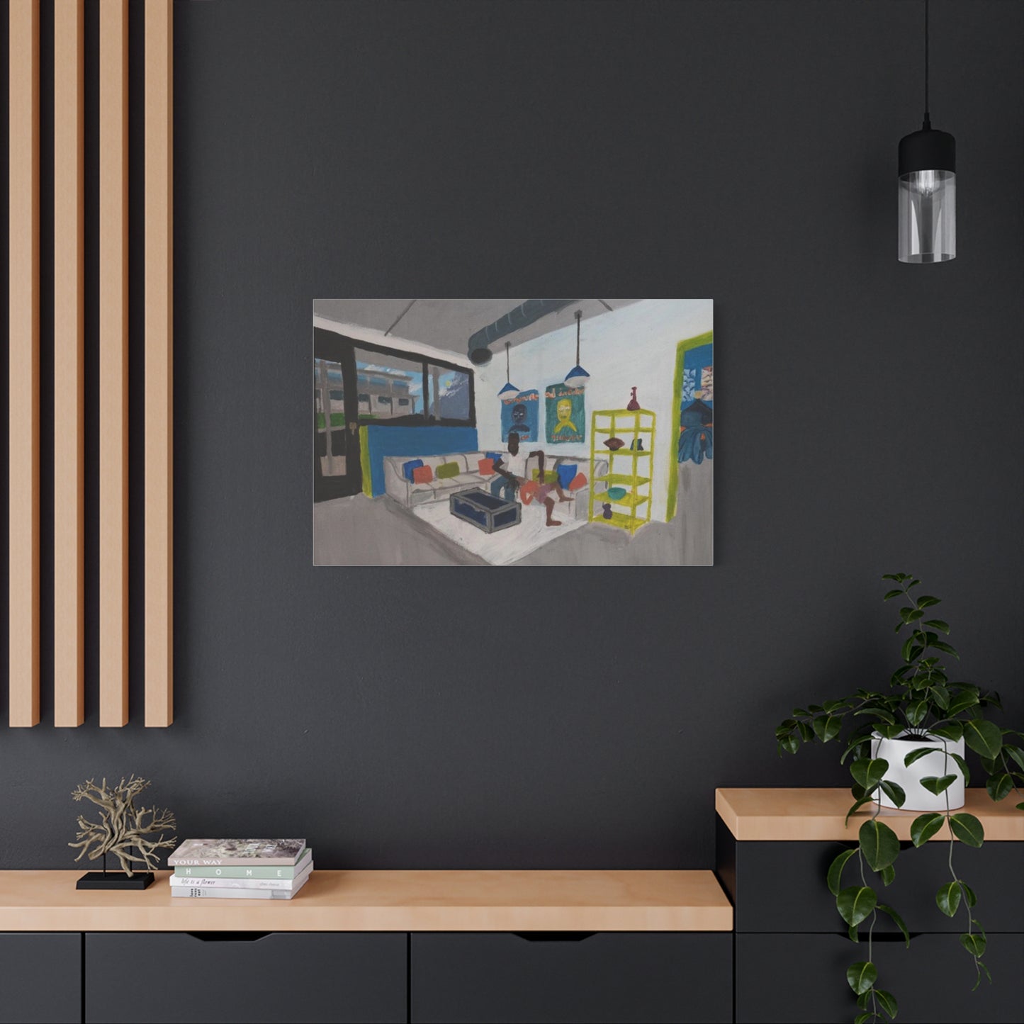 Loft Living Room Matte Canvas Wall Art - Modern Interior Painting Printify