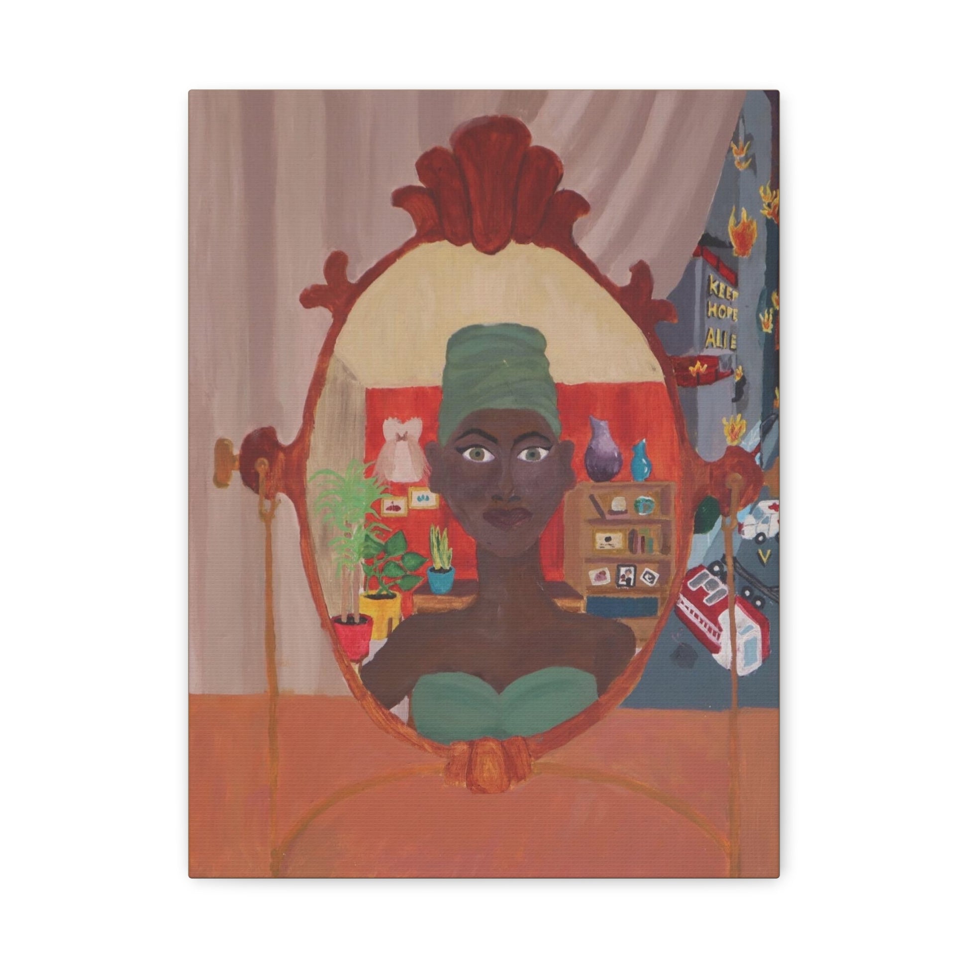 Matte Stretched Canvas - 'Mirror Self' Portrait Wall Art Printify