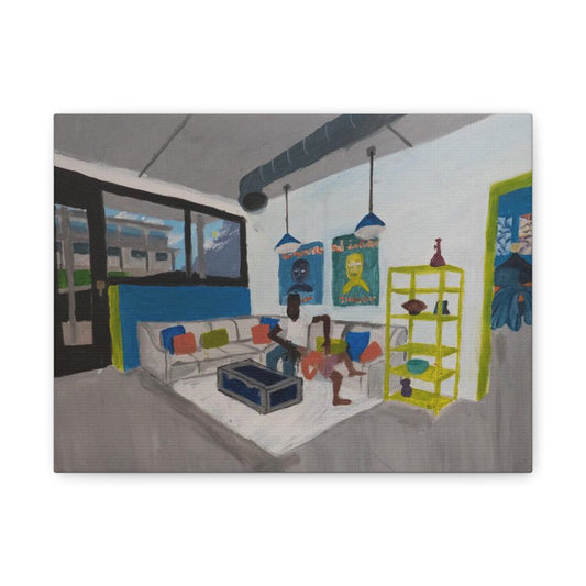 Loft Living Room Matte Canvas Wall Art - Modern Interior Painting Printify