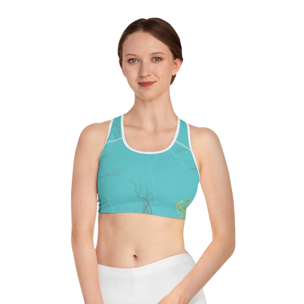 Turquoise Compression Sports Bra