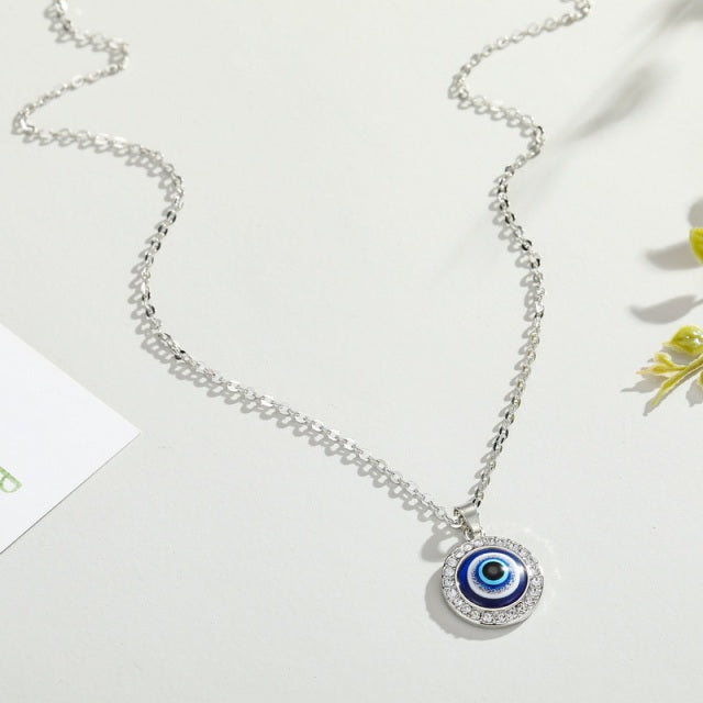 Crystal Evil Eye Necklace