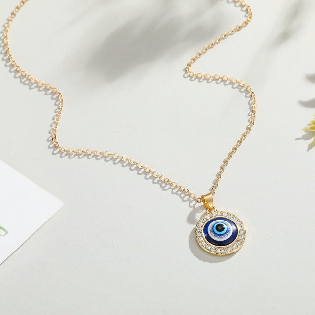 Crystal Evil Eye Necklace