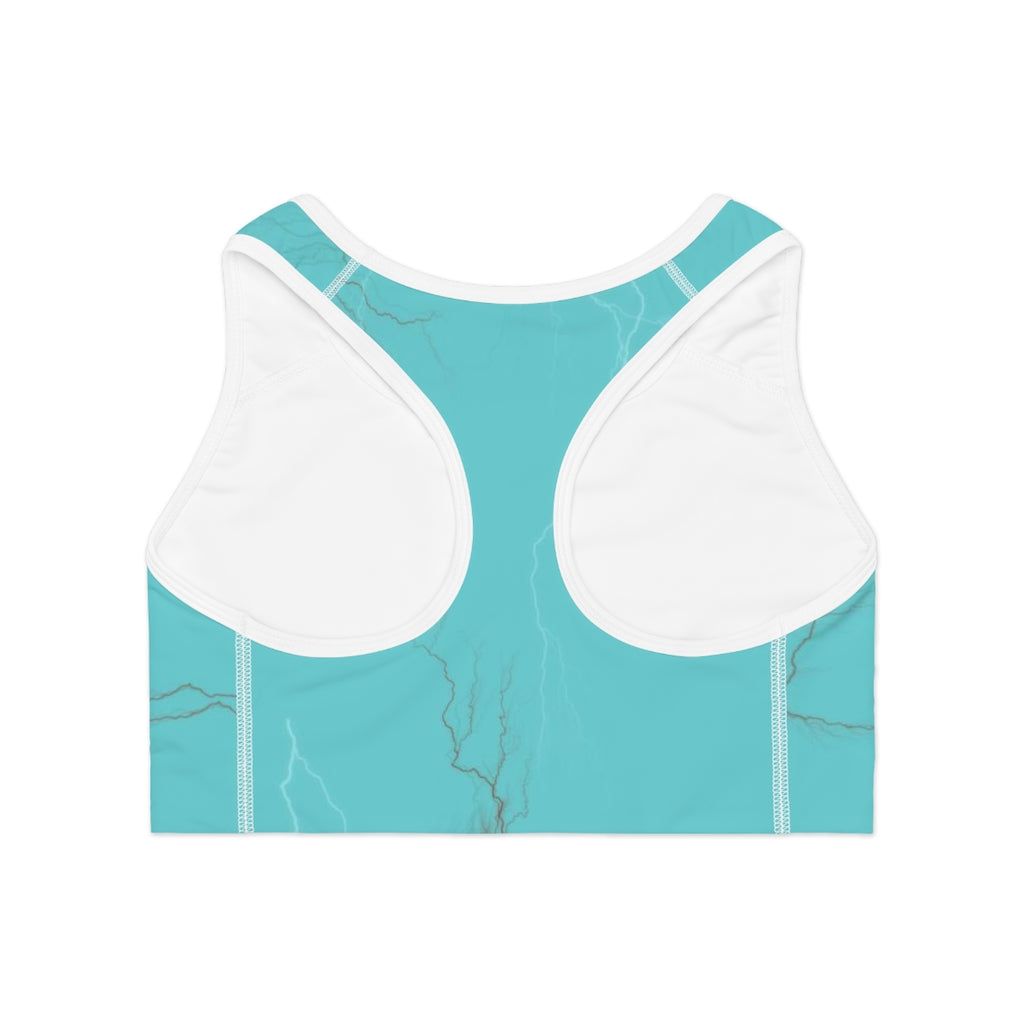 Turquoise Compression Sports Bra