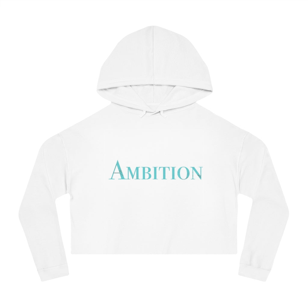 Ambition in Turquoise Womens Cropped Hooded Sweatshirt